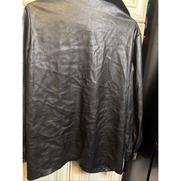 Truth by Republic Men's Collared Button Front Leather Jacket Black Size XS - Picture 5 of 8